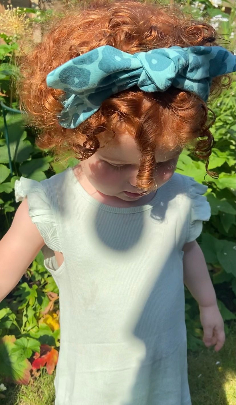 Handmade Knotted detail Alice headbands | Green Leopard print | little girls accessories