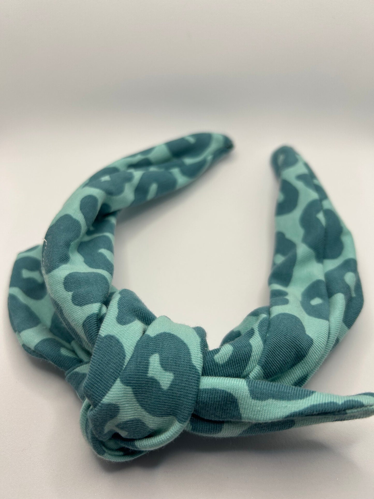 Handmade Knotted detail Alice headbands | Green Leopard print | little girls accessories
