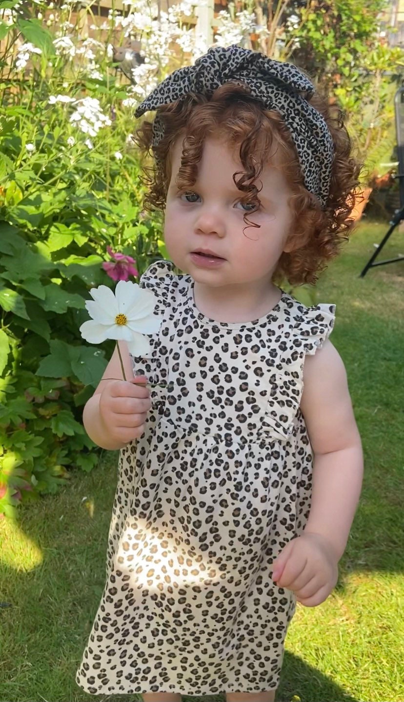 Girls Knotted detail Alice headband | little girls hair accessories | leopard print
