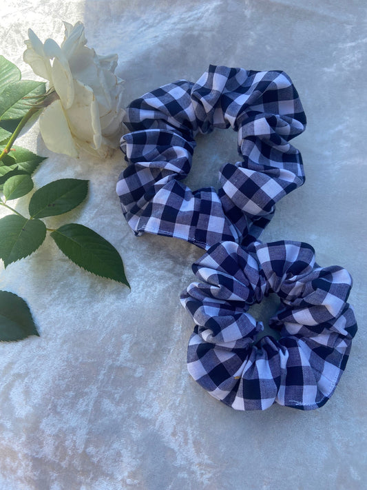 Navy Gingham Scrunchie | school accessories | mommy & mini set or singular | handmade scrunchies