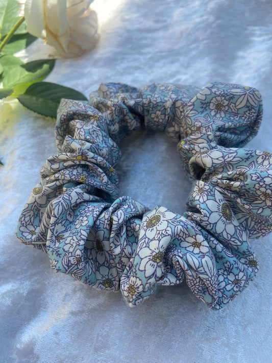 Blue Rose and Hubble fabric floral ditsy scrunchie
