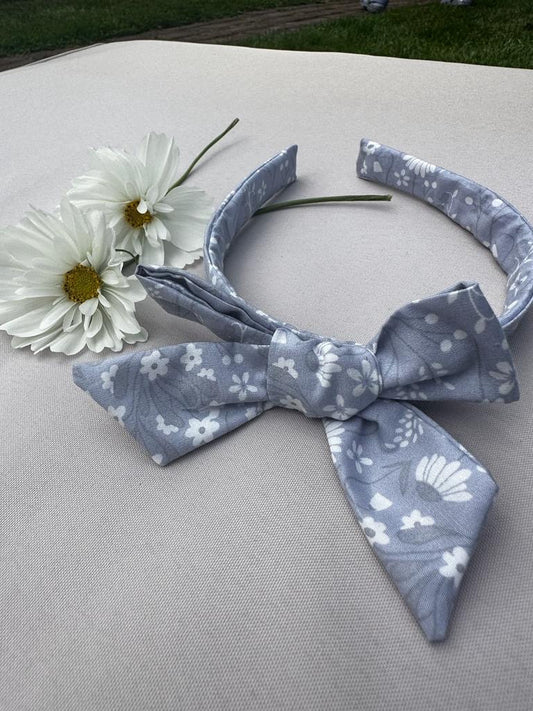 Adorable Girls Alice Grey Hairband with Handtied Hair Bow - Perfect Accessory for Every Outfit