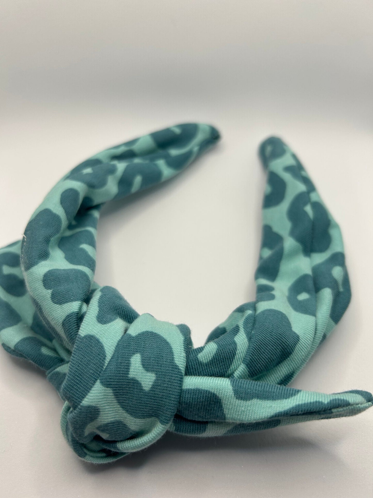 Handmade Knotted detail Alice headbands | Green Leopard print | little girls accessories
