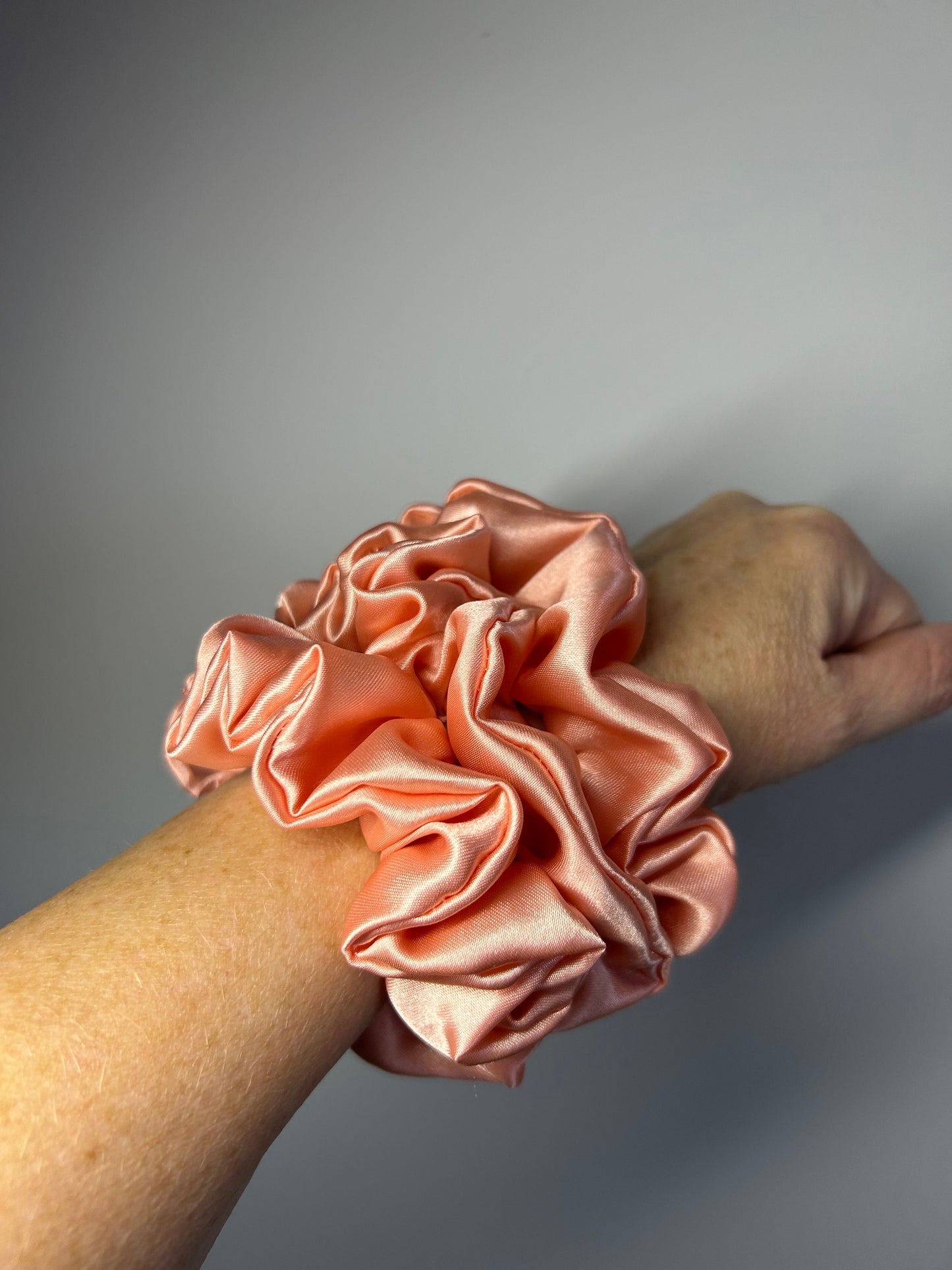 Handmade hair tie | silky satin scrunchie | Childrens & Adults |Peach satin scrunchie