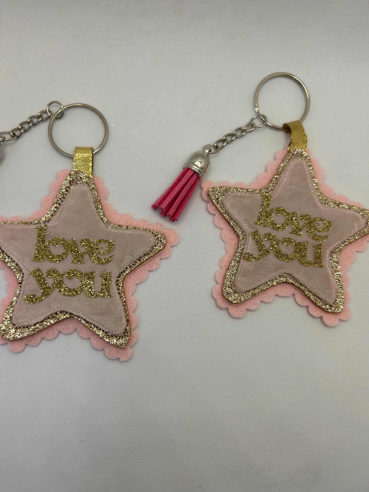 Personalised Mum star key ring- Handmade glitter-Mum gift-Love You Keyring-Mothers day gift