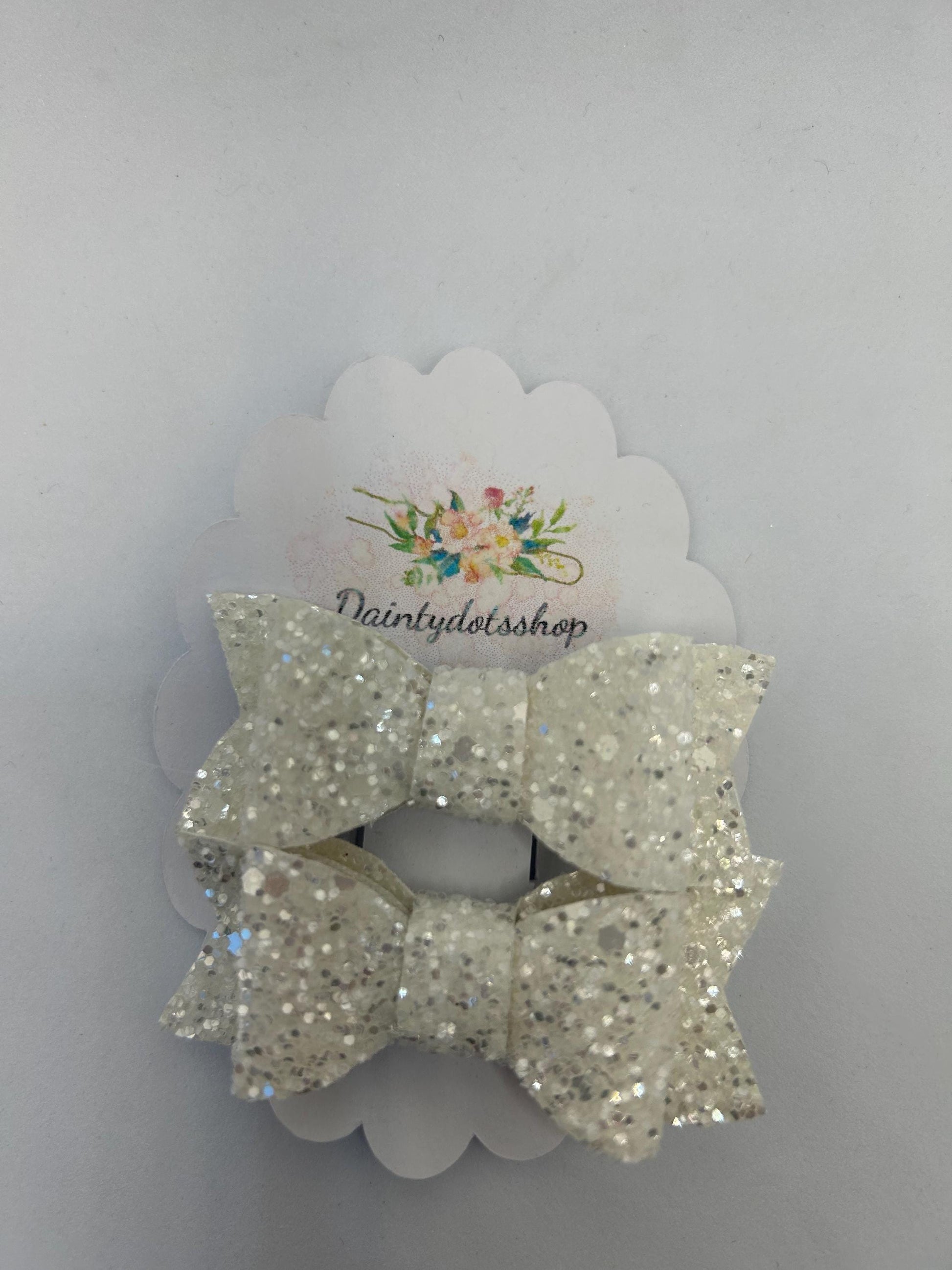 Pink Polka Dot Leather Bow Clips – Handmade Hair Accessories for Girls