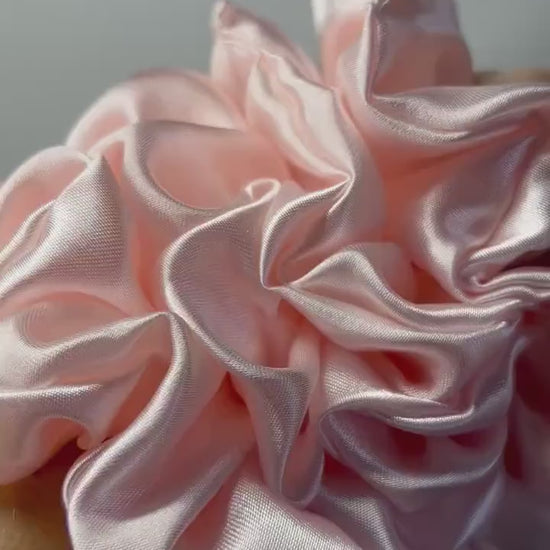 Satin pale pink scrunchies come in various sizes| Satin scrunchie|Mommy & mini| large| medium