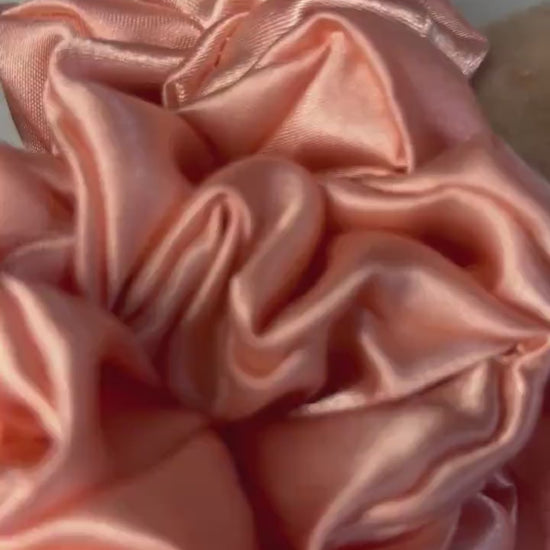 Handmade hair tie | silky satin scrunchie | Childrens & Adults |Peach satin scrunchie